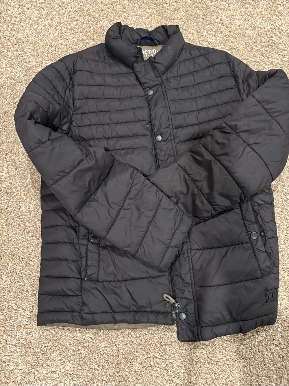 Kenneth Cole Men's Black Quilted Puffer Jacket